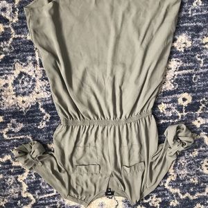 Knee length, army green cargo dress